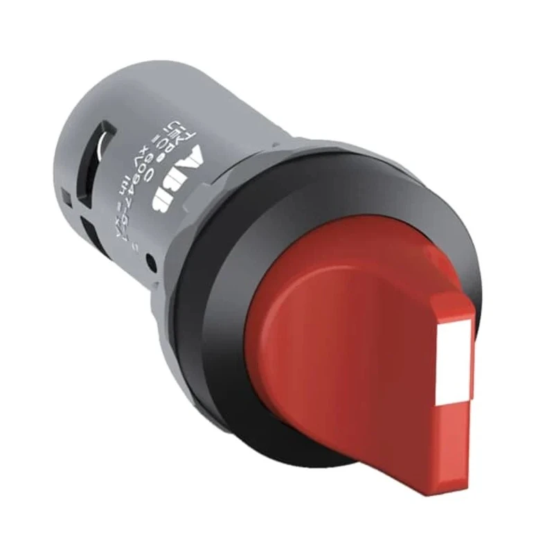 ABB Compact Short Handle Illuminated Selector Switch 2 Positions 1 NO/1 NC 22.5 mm Cutout Diameter 1SFA619202R1071