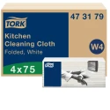 Tork White High Absorbency Non-Woven Fabric Cloths for Kitchen Dry Use 41.5 x 35.5 cm 75 Per Pack 473179