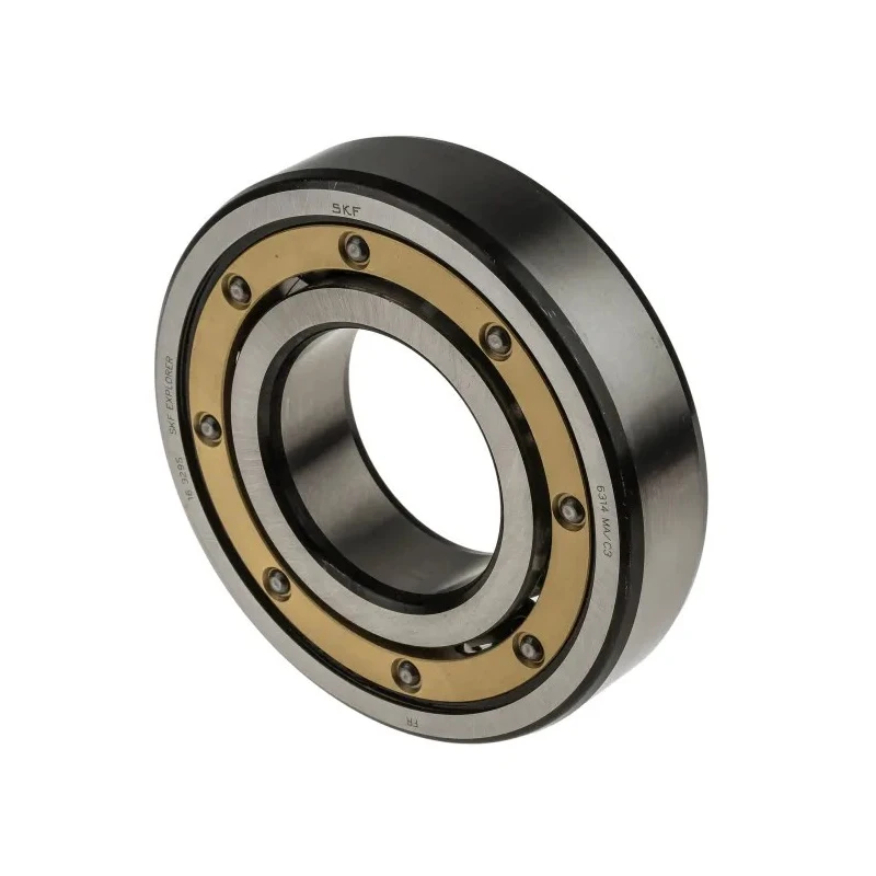 SKF Single Row Deep Groove Ball Bearing 70 mm ID, 150 mm OD, 35 mm Width, Machined Metal Cage, Steel Balls, Model 6314 MA/C3