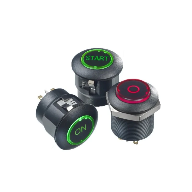 APEM FD Series Illuminated Push Button Switch Panel Mount SPST Red, Green LED IP67 FDAP1D1282F1F