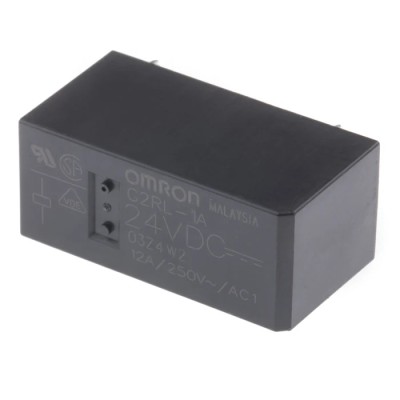 Omron Power Relay PCB Mount SPST Silver Alloy Contact 24V DC Coil 10A Switching Current G2RL-1A DC24