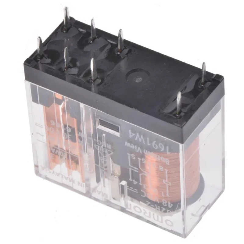 Omron PCB Power Relay 48V DC Coil, 5A Switching Current, DPDT, Solder Terminal G2R-2 DC48