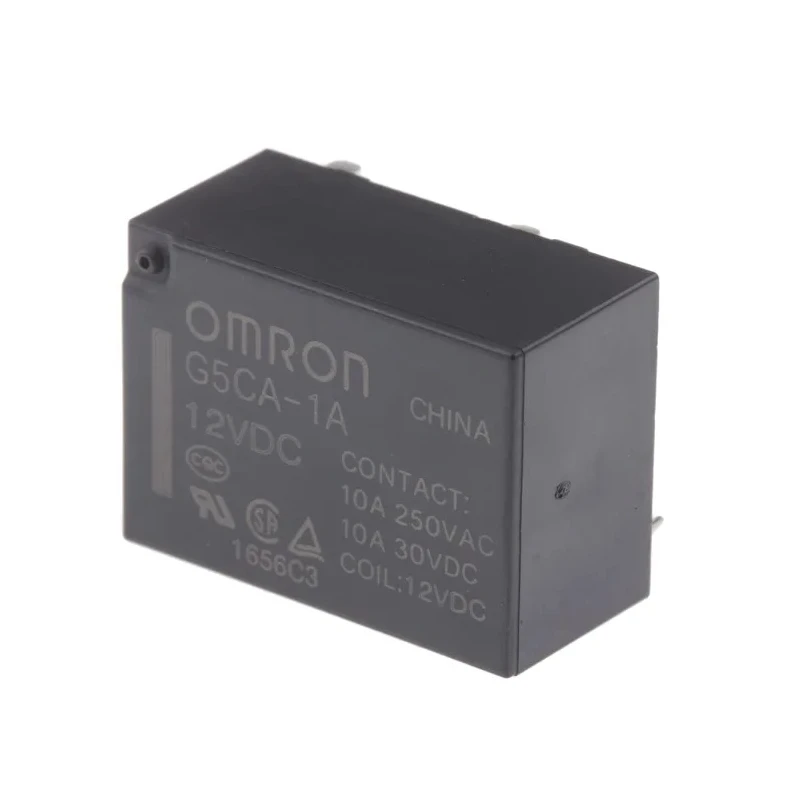 Omron PCB Power Relay 12V DC Coil, 10A Switching Current, SPST Contact Configuration G5CA-1A DC12