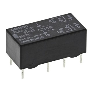 Omron Signal Relay, DPDT Contact Configuration, 24V DC Coil Voltage, 2A Switching Current, 60W G6AU-274P-ST-US 24DC