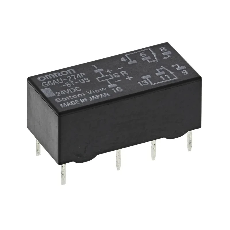 Omron Signal Relay, DPDT Contact Configuration, 24V DC Coil Voltage, 2A Switching Current, 60W G6AU-274P-ST-US 24DC