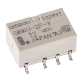Omron Surface Signal Relay 12V DC Coil 1A DPDT G6KU-2F-Y DC12