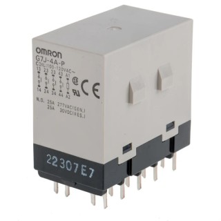 Omron PCB Power Relay 120V AC Coil 25A Switching Current 4PST-NO G7J-4A-P AC100/120