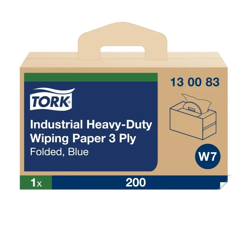Tork Industrial Heavy-Duty Wiping Roll Paper Towel 324 x 385 mm, 3 Ply, 200 Sheets 130083