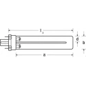 Osram Germicidal Lamp, 5 W Power, G23 Base, 108 mm Length, 254 nm Peak Wavelength, HNS-S-5W-G23