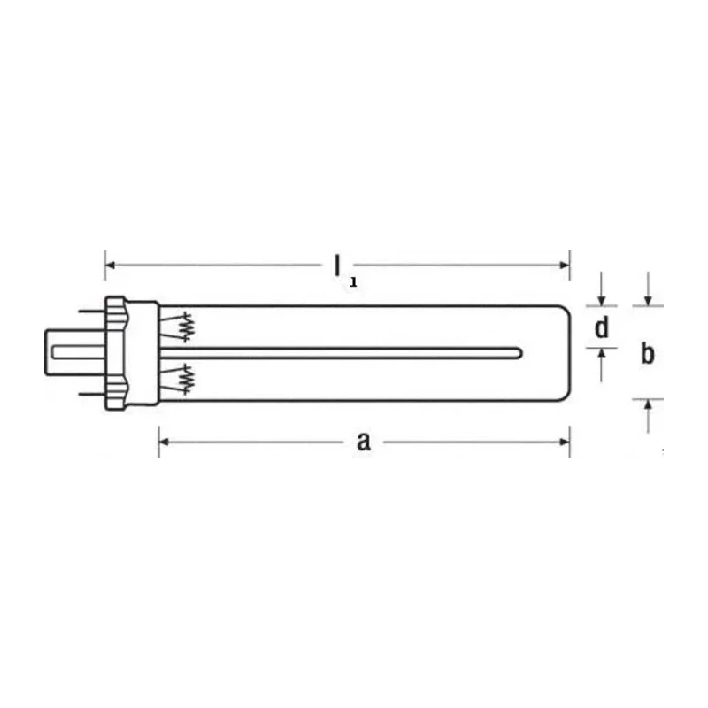 Osram Germicidal Lamp, 5 W Power, G23 Base, 108 mm Length, 254 nm Peak Wavelength, HNS-S-5W-G23