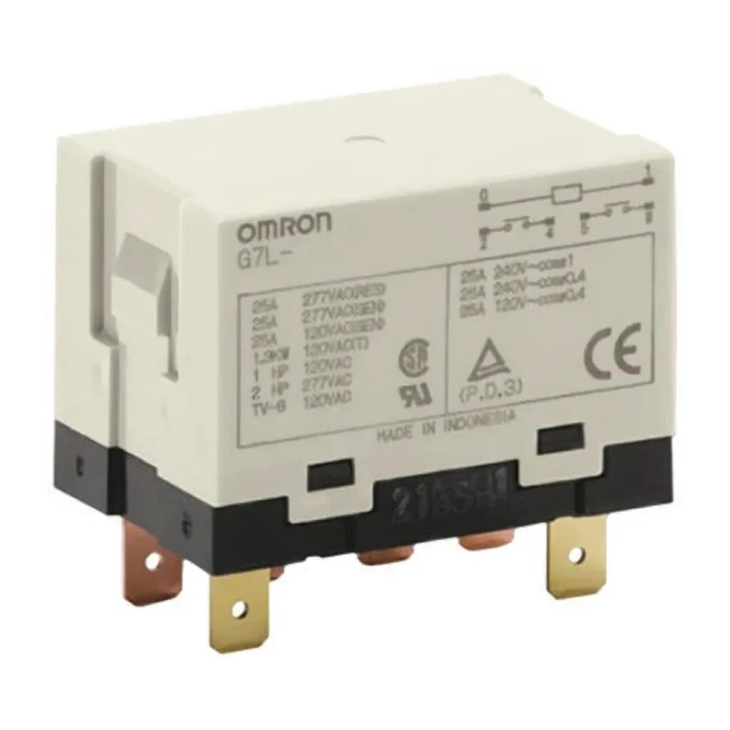 Omron Panel Mount Power Relay, 12V AC Coil, 25A Switching Current, DPST Contact Configuration G7L-2A-T AC12