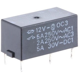 Omron PCB Power Relay SPST 12V DC Coil, 5A Switching Current, Silver Alloy Contacts G6B-1114P-US-SV 12DC