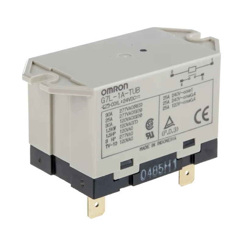 Omron Power Relay Flange Mount 24V dc Coil 30A Switching Current SPST G7L-1A-TUB 24DC