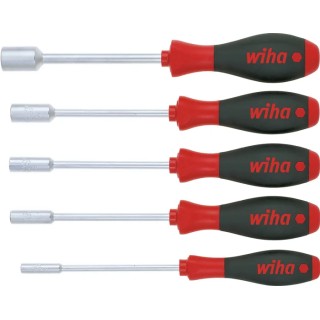 Wiha Hexagon Nut Driver Set, Softfinish Handle, 5 Pieces, Non-Sparking, RoHS Compliant 1034