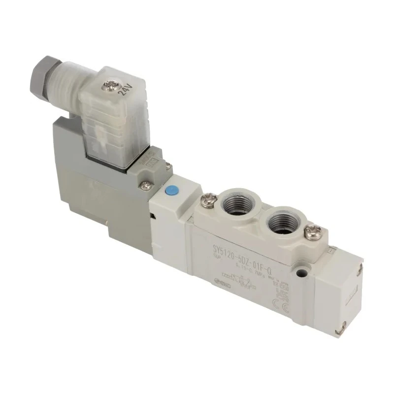 SMC Pneumatic Solenoid Valve 5/2 Solenoid G 1/8 Port Die Cast Aluminium 24V DC SY5120-5DZ-01F-Q