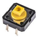 Omron Yellow Tactile Switch Plunger 3 mm SPST 50mA 24V DC Through Hole IP00 B3F IP00