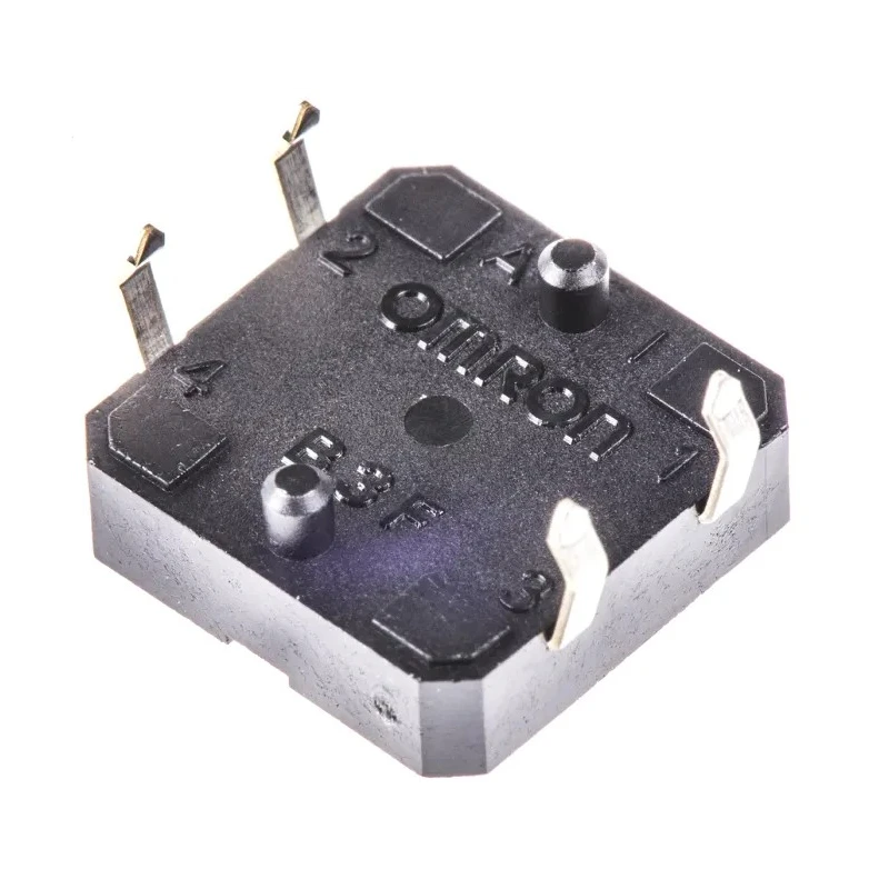 Omron Yellow Tactile Switch Plunger 3 mm SPST 50mA 24V DC Through Hole IP00 B3F IP00