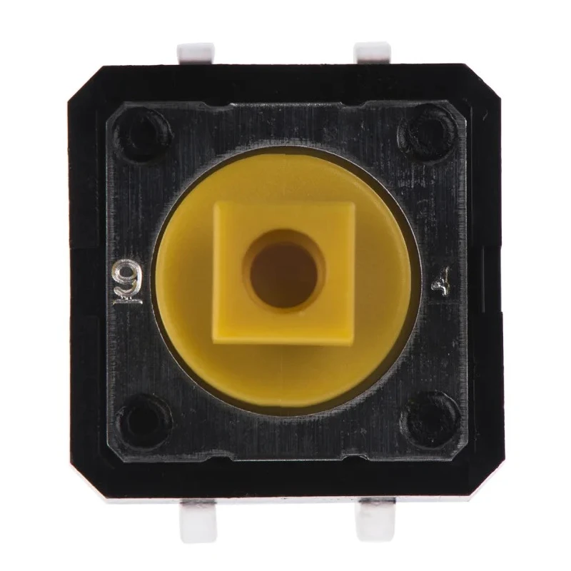 Omron Yellow Tactile Switch Plunger 3 mm SPST 50mA 24V DC Through Hole IP00 B3F IP00