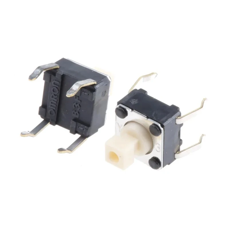 Omron IP00 White Tactile Switch Plunger 3 mm SPST 50mA 24 V dc Through Hole B3F-1050