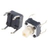Omron IP00 White Tactile Switch Plunger 3 mm SPST 50mA 24 V dc Through Hole B3F-1050