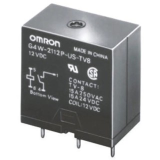 Omron PCB Power Relay 24V DC Coil 15A Switching Current DPST G4W-2214P-US-HP DC24
