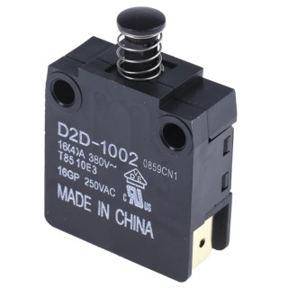 Omron Door Micro Switch Plunger SPST-NC Contact 16A 250V AC IP40 Operating Temp -25°C to 85°C 