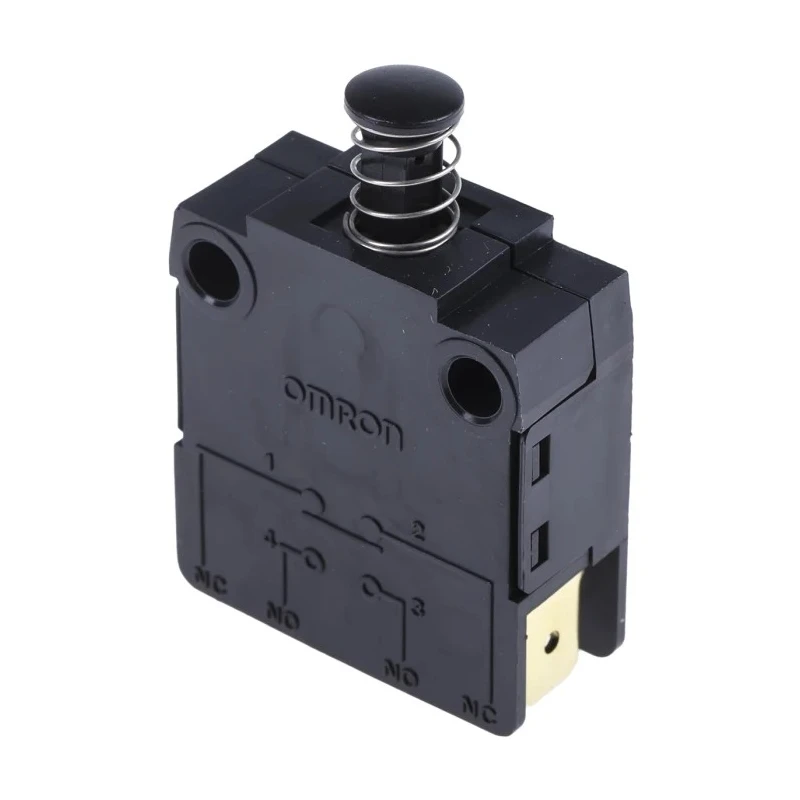 Omron Door Micro Switch Plunger SPST-NC Contact 16A 250V AC IP40 Operating Temp -25°C to 85°C 