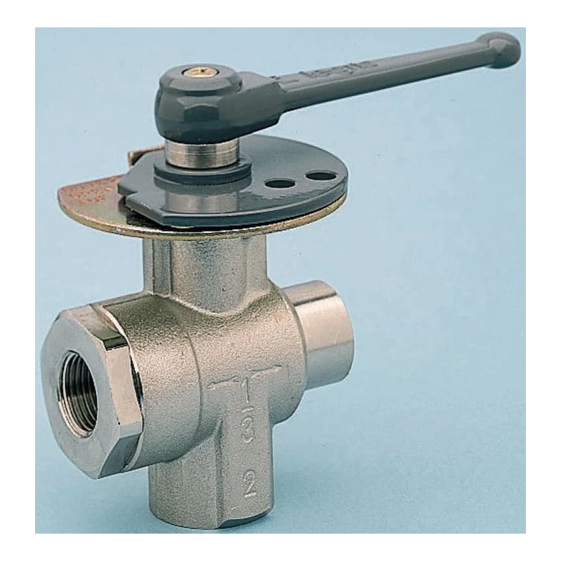 Legris Brass Threaded 3-Way BSPP Ball Valve 12.7 mm Inlet Port 1/2 in Outlet Port Zinc Alloy Handle 0438 12 21