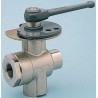 Legris Brass Threaded 3-Way BSPP Ball Valve 12.7 mm Inlet Port 1/2 in Outlet Port Zinc Alloy Handle 0438 12 21