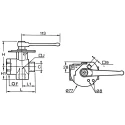 Legris Brass Threaded 3-Way BSPP Ball Valve 12.7 mm Inlet Port 1/2 in Outlet Port Zinc Alloy Handle 0438 12 21