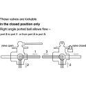 Legris Brass Threaded 3-Way BSPP Ball Valve 12.7 mm Inlet Port 1/2 in Outlet Port Zinc Alloy Handle 0438 12 21