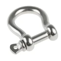 RS PRO Stainless Steel Bow Shackle 0.4t Safe Working Load Screw Pin 10mm Diameter 20mm Jaw Width 312-3572