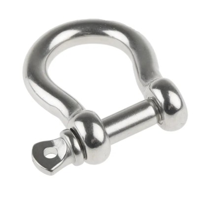 RS PRO Stainless Steel Bow Shackle 0.4t Safe Working Load Screw Pin 10mm Diameter 20mm Jaw Width 312-3572