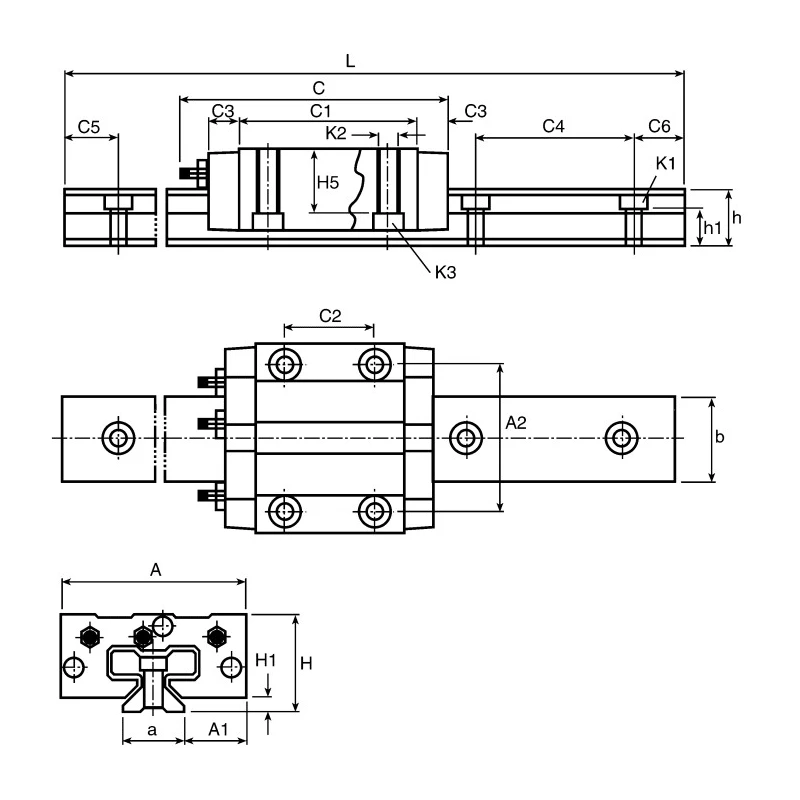 Igus Linear Guide Rail 28 mm Width 300 mm Length Anodised Aluminium T Series TS-01-30-300