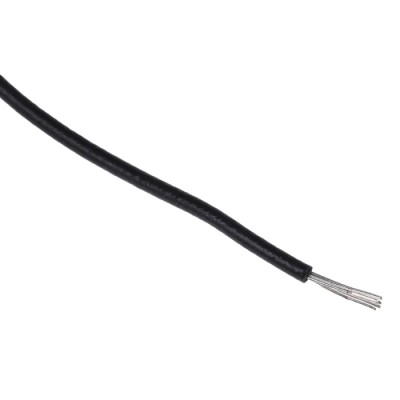 Alpha Wire Ecogen Ecowire Series Black 0.33 mm² Hook Up Wire, 22 AWG, 7x0.25 mm Strands, 30 m Length, MPPE 6713 BK005