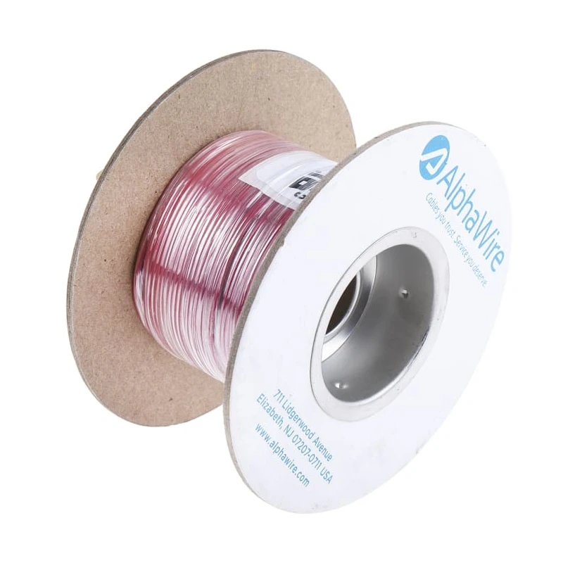 Alpha Wire Ecogen Ecowire Series Red 0.33 mm² Hook Up Wire, 22 AWG, 7/0.25 mm Strands, 30 m Length, MPPE Jacket 6713 RD005