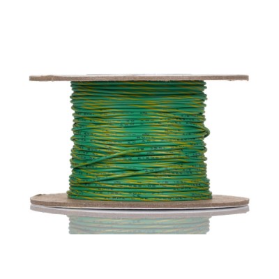 Alpha Wire Ecogen Ecowire Series Green Yellow 0.52 mm² Hook Up Wire 20 AWG 10/0.25 mm Core Strands 30 m 6714 GY005