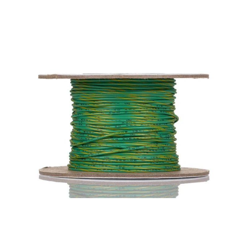 Alpha Wire Ecogen Ecowire Series Green Yellow 0.52 mm² Hook Up Wire 20 AWG 10/0.25 mm Core Strands 30 m 6714 GY005