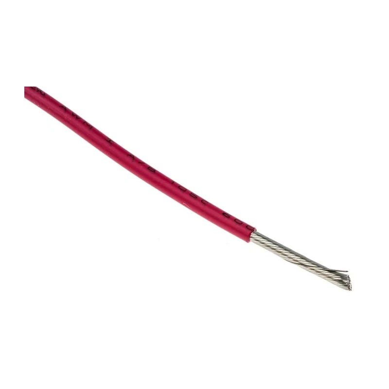 Alpha Wire Ecogen Ecowire Series Red 2.1 mm² Hook Up Wire, 14 AWG, 41/0.25 mm Core Strands, 30 m Length, Modified 6717 RD005