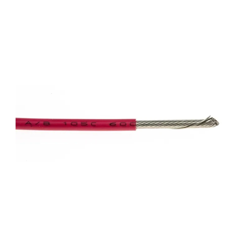 Alpha Wire Ecogen Ecowire Series Red 2.1 mm² Hook Up Wire, 14 AWG, 41/0.25 mm Core Strands, 30 m Length, Modified 6717 RD005