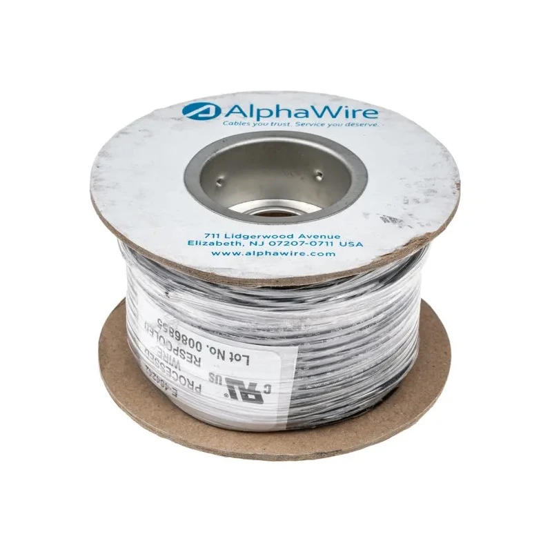 Alpha Wire Ecogen Ecowire Series Black 2.1 mm² Hook Up Wire, 14 AWG, 41/0.25 mm Core Strands, 30 m Length 6717 BK005