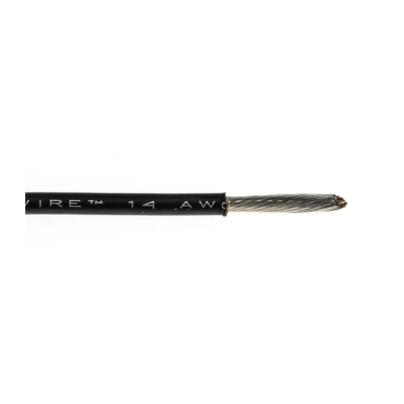 Alpha Wire Ecogen Ecowire Series Black 2.1 mm² Hook Up Wire, 14 AWG, 41/0.25 mm Core Strands, 30 m Length 6717 BK005