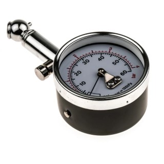 RS PRO Tyre Pressure Gauge Dial, 60 psi, 4 bar, Metal Body 499-8888
