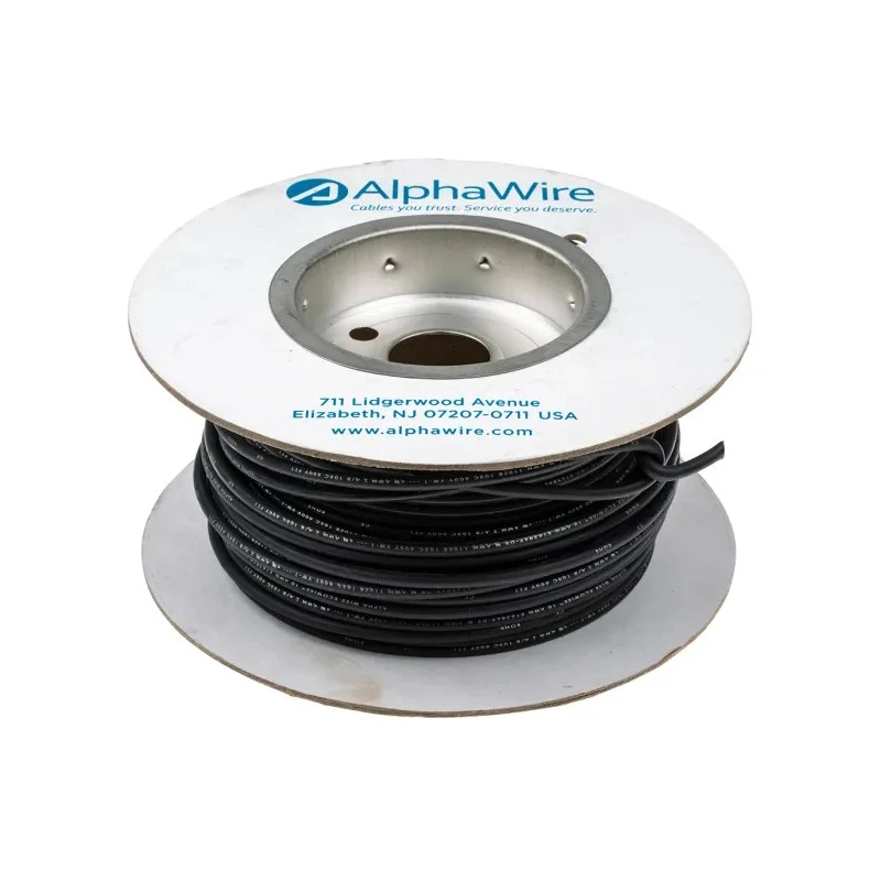 Alpha Wire Ecogen Ecowire Series Black 5.2 mm² Hook Up Wire 10 AWG 105/0.25 mm Core Strands 30 m Modified 6719 BK005