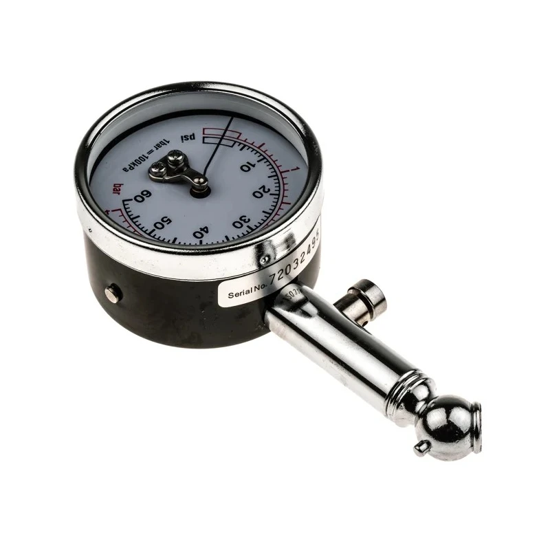 RS PRO Tyre Pressure Gauge Dial, 60 psi, 4 bar, Metal Body 499-8888