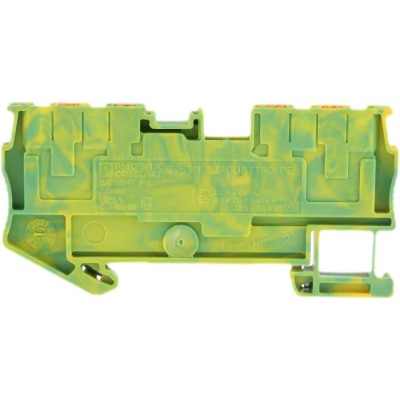 Phoenix Contact PT 2.5-QUATTRO-PE Series Earth Terminal Block Yellow Green 26 to 12 AWG Push-in 8kV 3209594