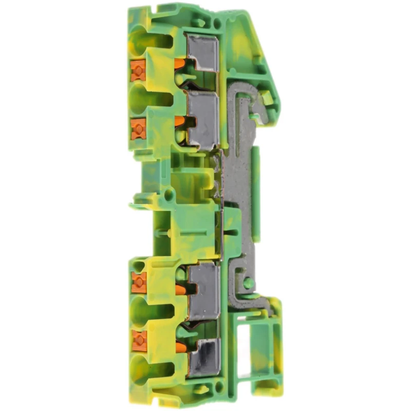 Phoenix Contact PT 2.5-QUATTRO-PE Series Earth Terminal Block Yellow Green 26 to 12 AWG Push-in 8kV 3209594