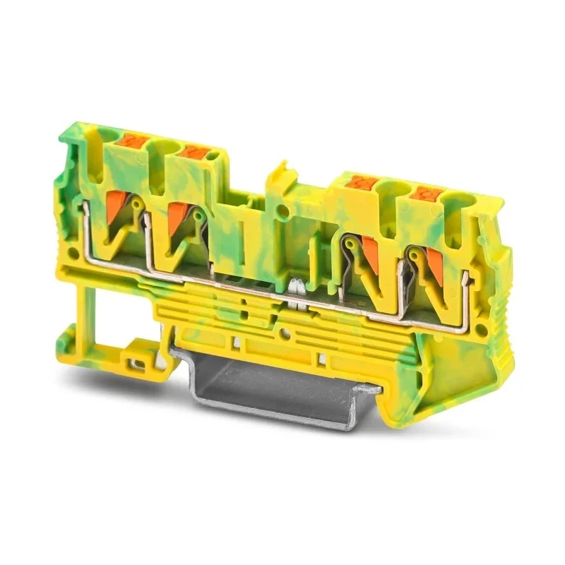Phoenix Contact PT 2.5-QUATTRO-PE Series Earth Terminal Block Yellow Green 26 to 12 AWG Push-in 8kV 3209594
