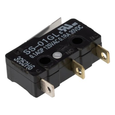 Omron SS Subminiature Hinge Lever Micro Switch Solder Terminal 100mA 30V DC SPDT IP40 SS-01GL