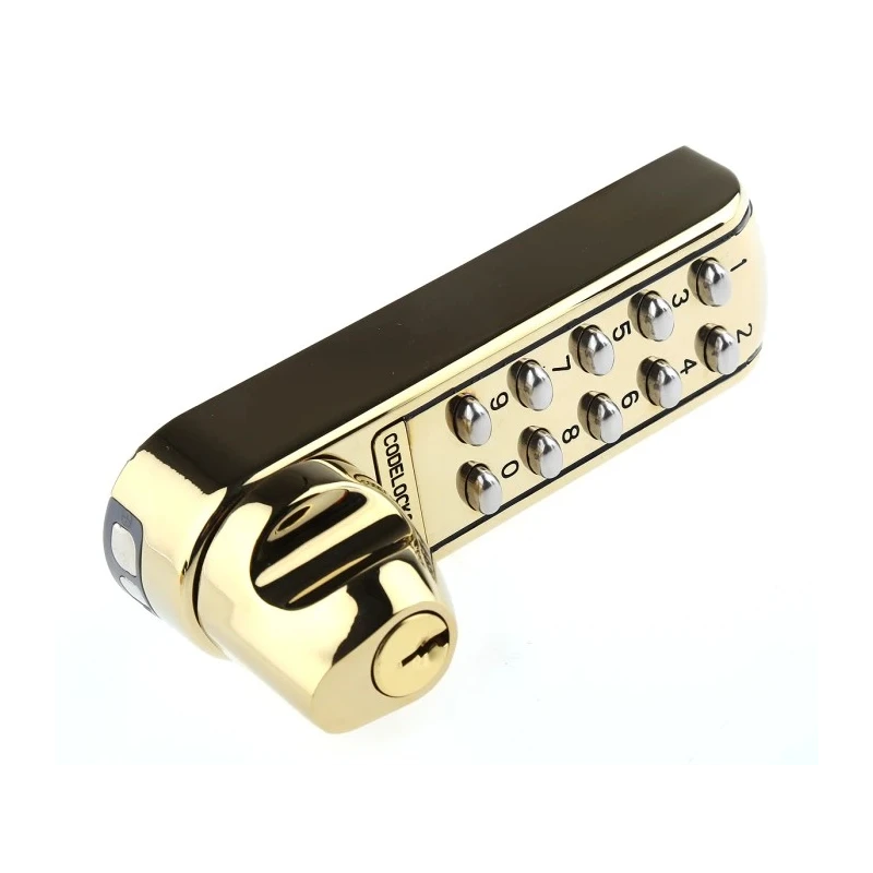 Codelock Brass Mechanical Polished Code Lock CL2255PB, Mechanical, 35-60mm Door Thickness, Polished Finish